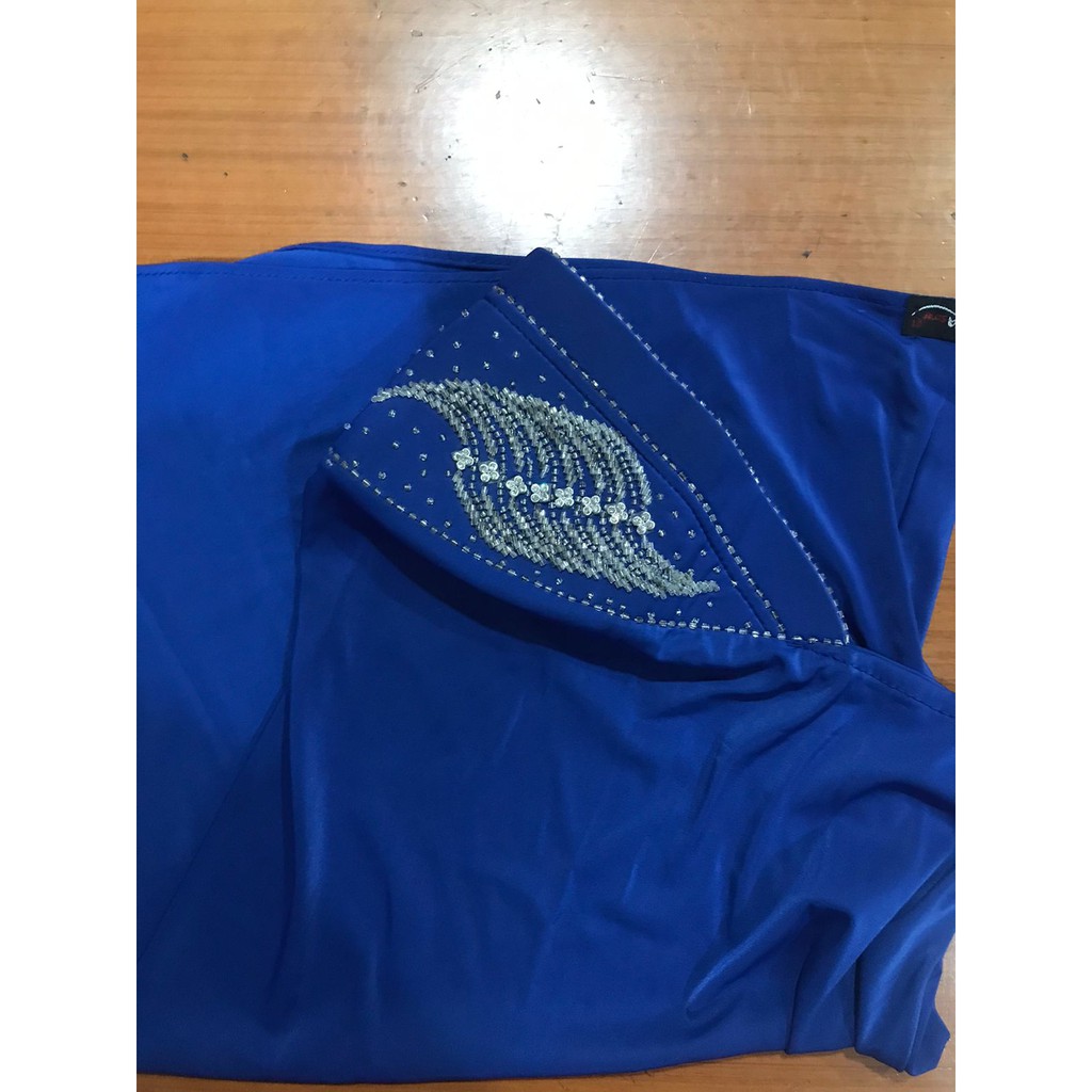 bergok payet biru/ hijab instant biru