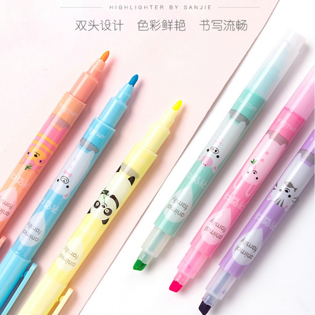 

Highlighter Stabilo Duo Tip isi 6 Warna Cute Lucu Murah