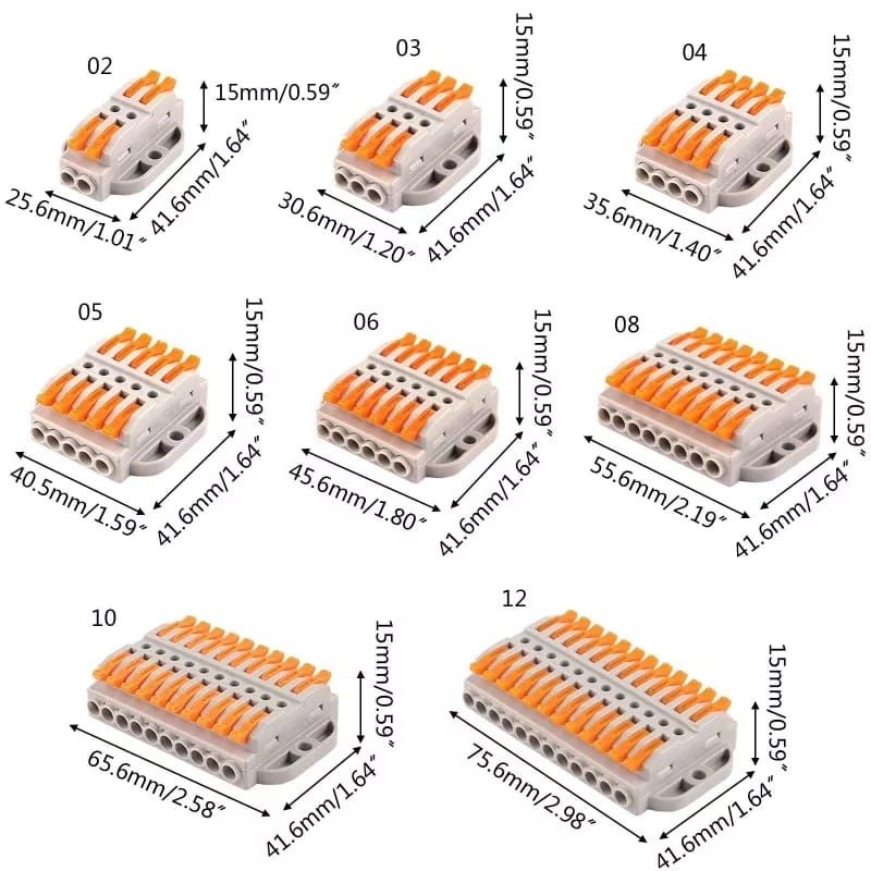 Terminal Konektor Kabel 22-2/3/4/5/6/8/10/12 Sambungan Kabel Wire Connector model skrup