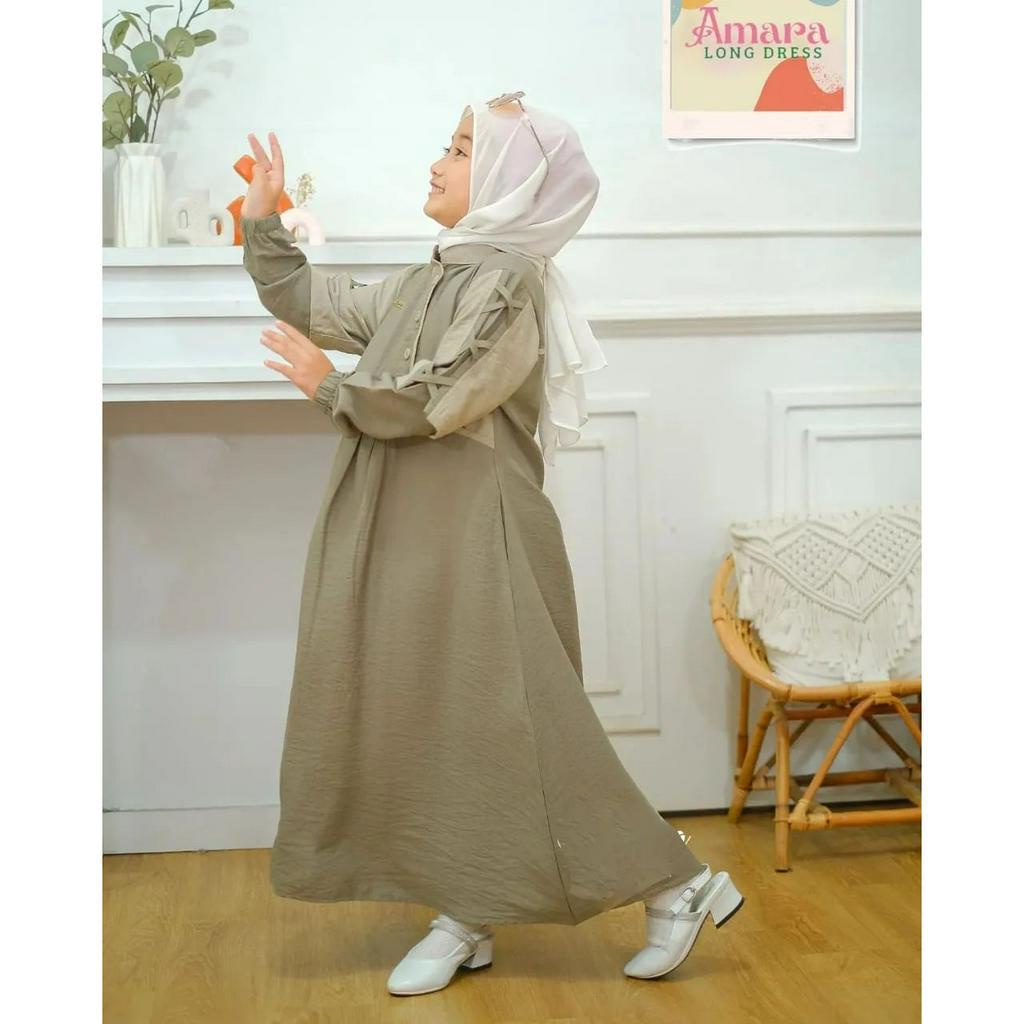 Stelan anak perempuan terbaru 2023 Tamara Maxy Kids Umur 9 - 15 tahun  / Gamis anak warna sage / Gamis Cingkle Import