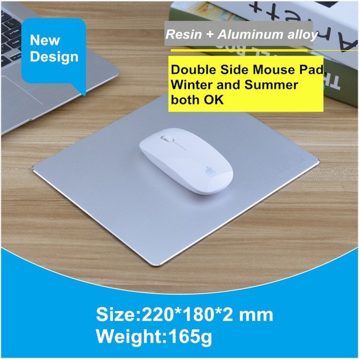 Metal Mouse Pad Mac 2 sisi 3MM Aluminum Macbook Gaming Mouse Pad Besi