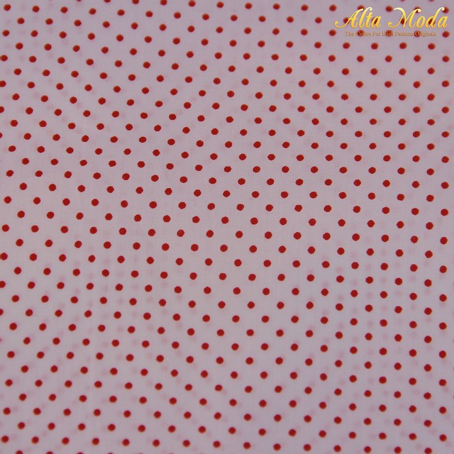 

Alta Moda Katun Voile Putih Polkadot Merah (1M)