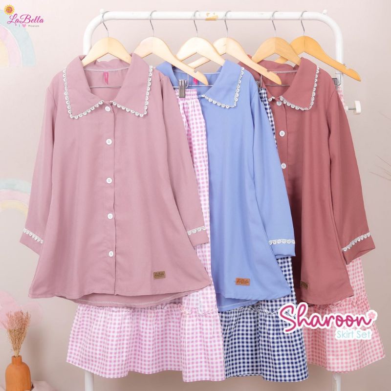TERBARU Labella Setelan Rok Anak/Setelan Baju Anak Perempuan/Baju Anak Perempuan Sharoon Sahila