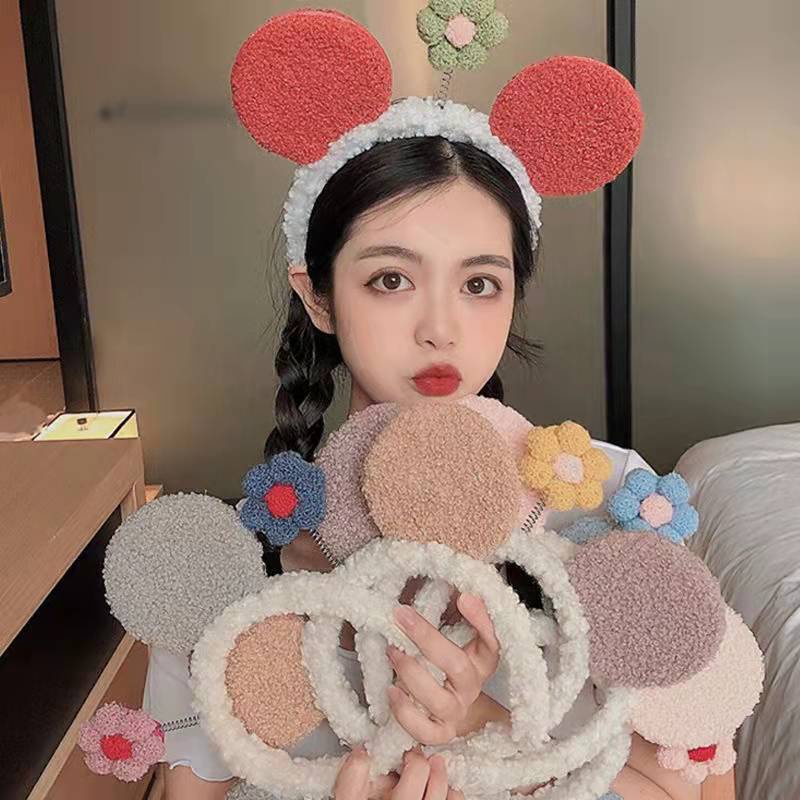 Bando Kartakter Telinga Beruang Bear bulu korea kekinian Bandana bando handuk Aksesoris Wanita Rambut Import