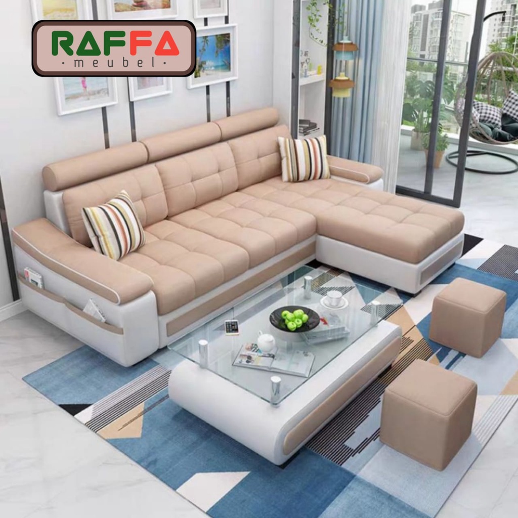 L68 RAFFA MEUBEL - Sofa Minimalis Ruang Tamu - Sofa Minimalis Modern - Sofa L minimalis - Bisa COD