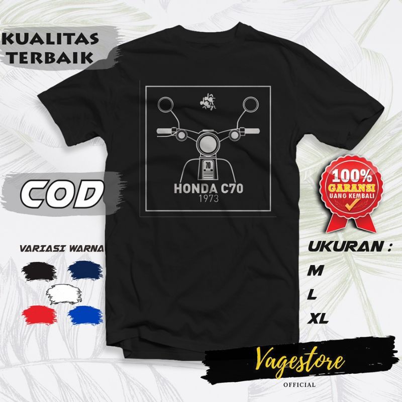 PAKAIAN ATASAN BAJU KAOS MOTOR OTOMOTIF HONDA KLASIK C70 RACING DISTRO PRIA SABLON CUSTOM MURAH