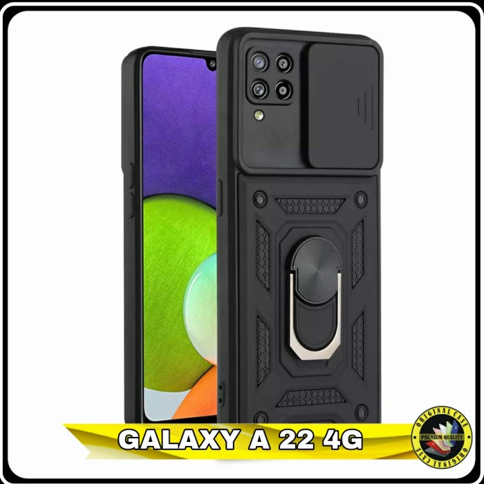 Casing Samsung Galaxy A 22 A22 4G Hard Case Iring Magnetic Amor Robot
