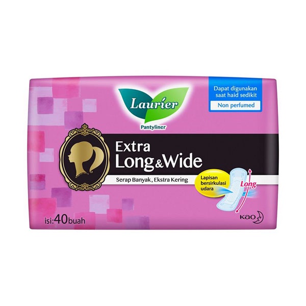 Laurier Pantyliner Extra Long&amp;Wide Non Perfume 40S_Cerianti