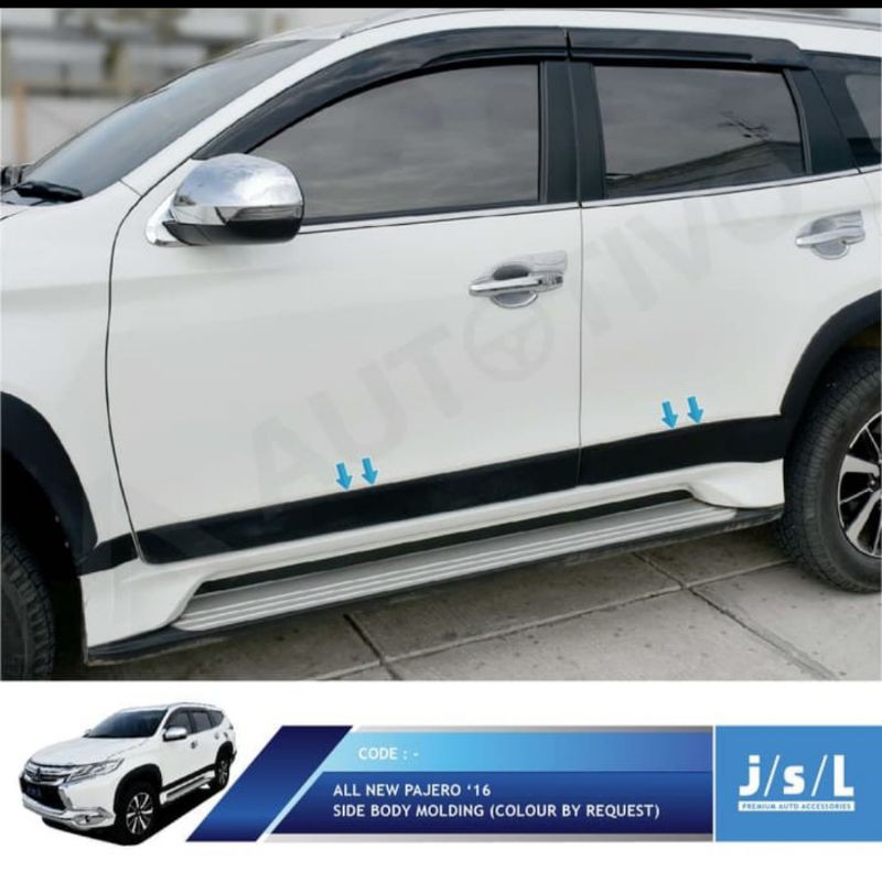 list body samping all new Pajero sport/ side body molding Hitam &amp; Chrome jsl