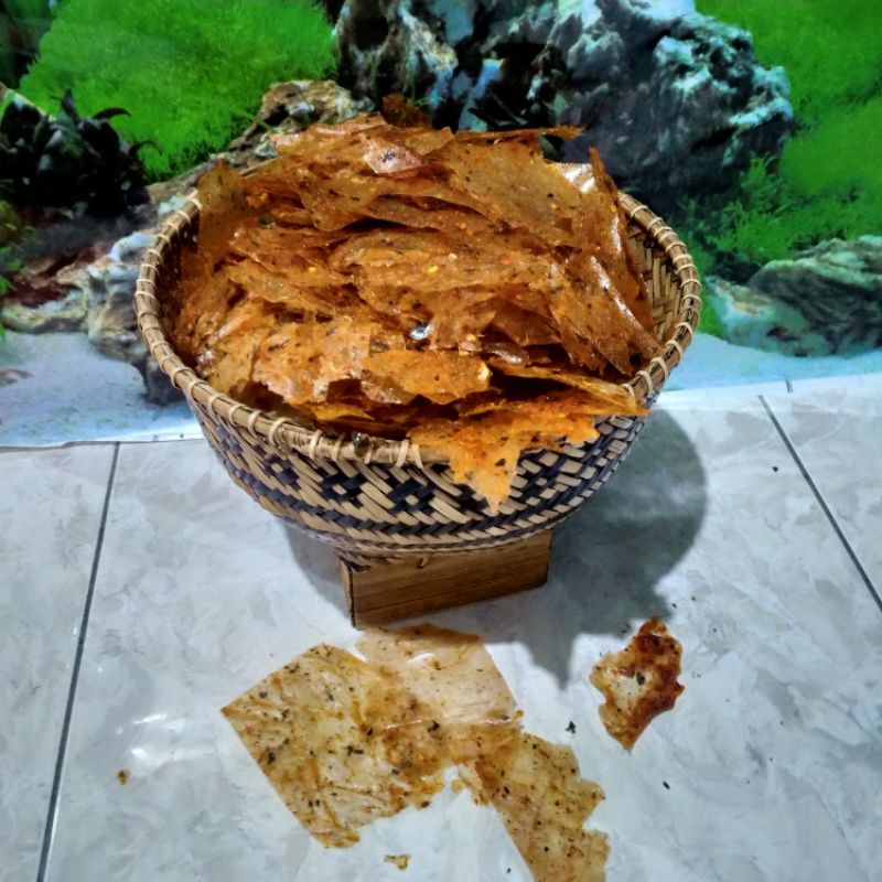 

kripik kaca pedas 1kg + kardus