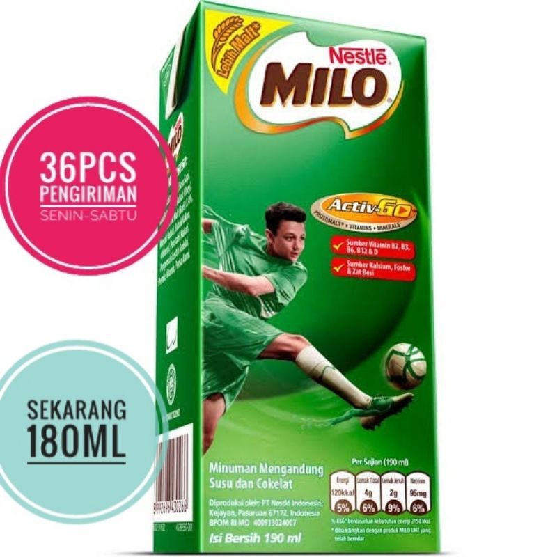 

Milo uht 190ml sekarang 180ml | susu milo 180ml 1karton isi 36pcs