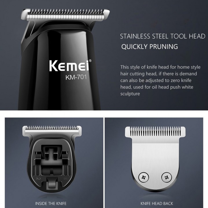 KEMEI KM-701 Electric Professional Cutter Triple Knife Hair Clipper