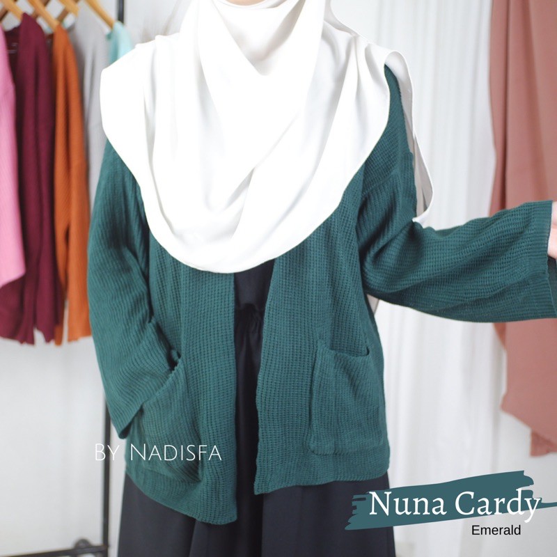 NUNA CARDY KARDIGAN RAJUT POLOS OVERSIZE