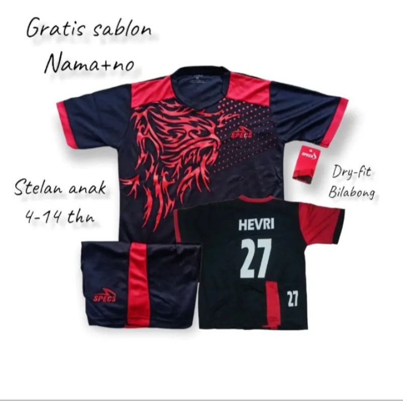 sablon nama dan no punggung Jersey anak cocok untuk olahraga futsal,bola voli dan baminton