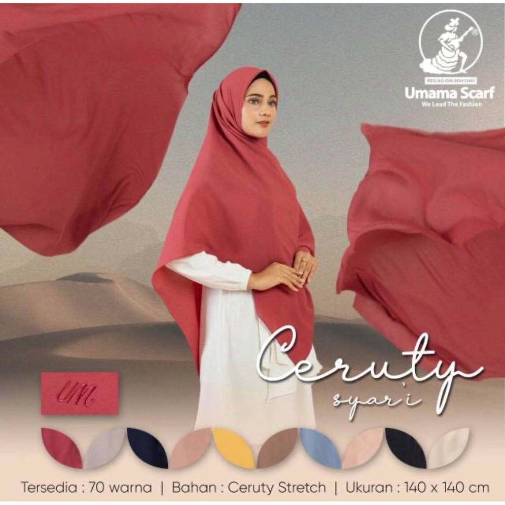 SEGI EMPAT UMAMA SYARI CERUTY / SAUDIA SYAR'I / HIJAB JILBAB KERUDUNG JUMBO CERUTY by umama scraft