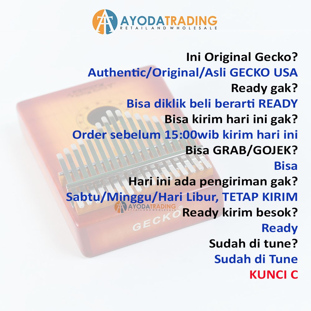 Paket Authentic Gecko Kalimba K17 MC-S Curly Maple Hard Case