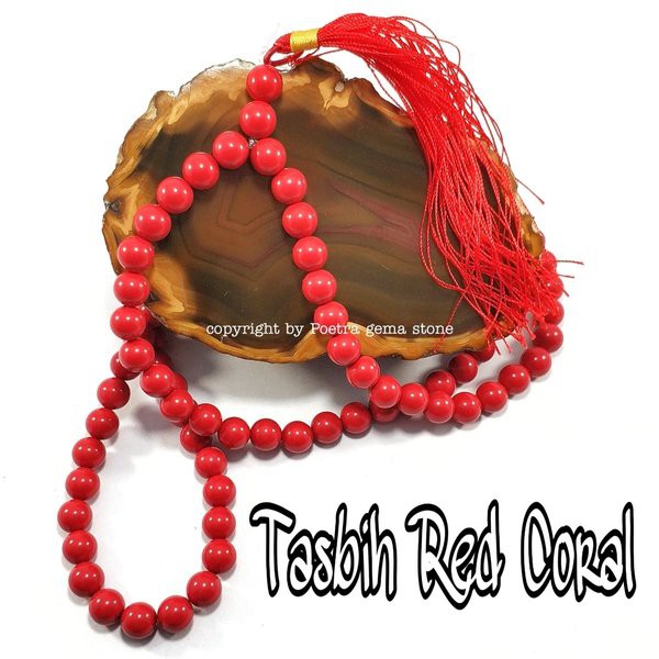 TASBIH BATU MARJAN RED CORAL 99BUTIR