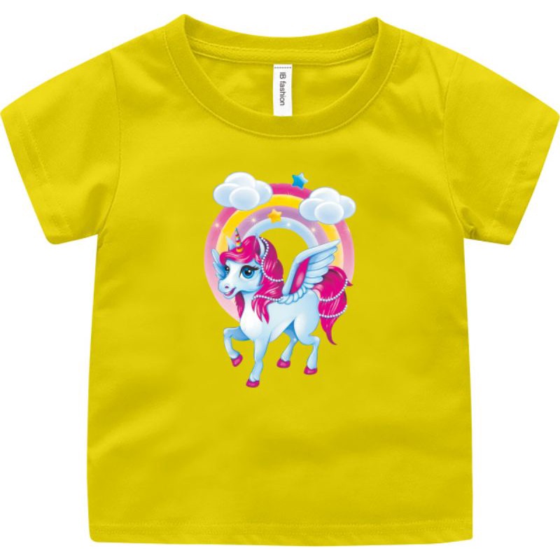 Kaos Anak Cewek Unicorn T shirt Anak Unisex Untuk Anak Usia 2 sampai 10 Tahun Baju Oblong Anak