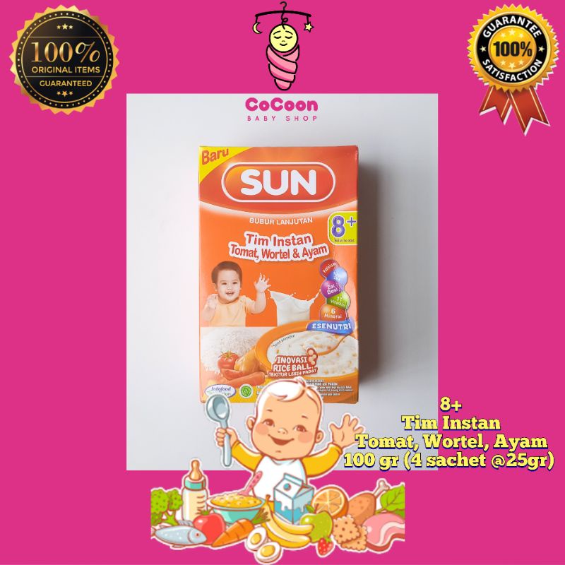 Bubur Bayi Lanjutan Sun 8+ Tomat Wortel Ayam 8-12 Bulan 120gr 120 g