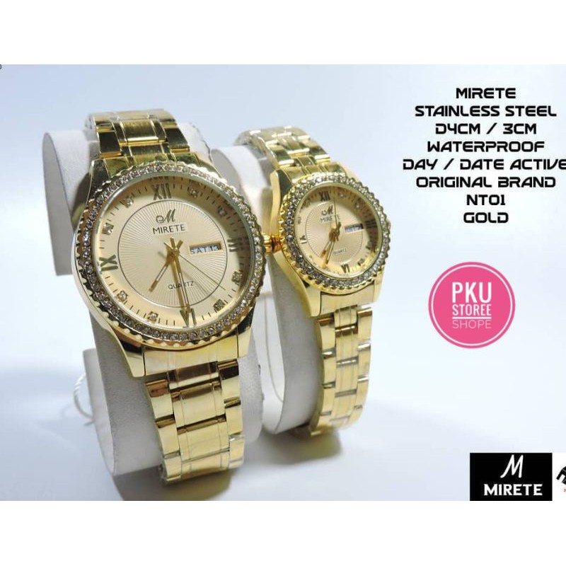 JAM TANGAN WANITA MIRETE ORIGINAL RANTAI STAINLIS STILL TAHAN AIR