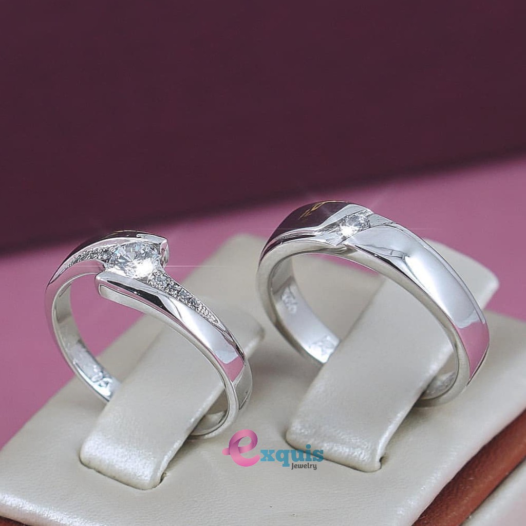 Cincin Kawin Tunangan Couple Emas Putih (Wanita ) dan Platinum ( Pria ) 105