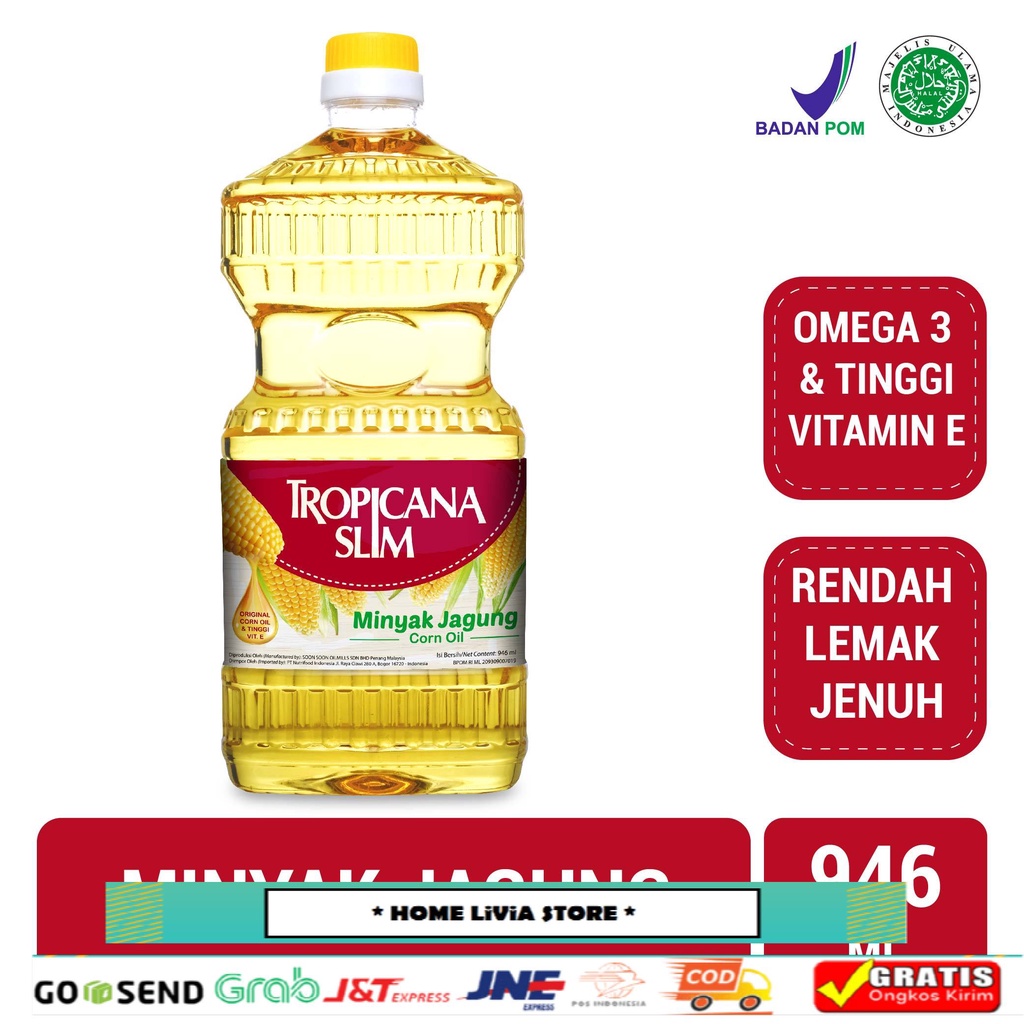 

Tropicana Slim Minyak Jagung 946ml - 100% Pure Corn Oil