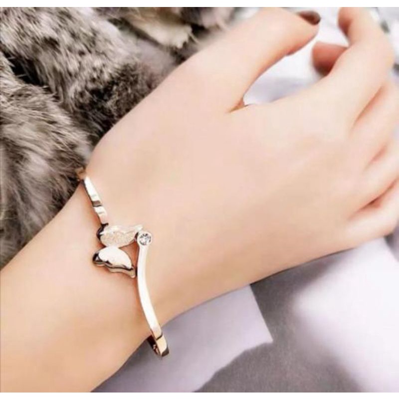 Gelang Titanium Kupu Wanita Anti Karat