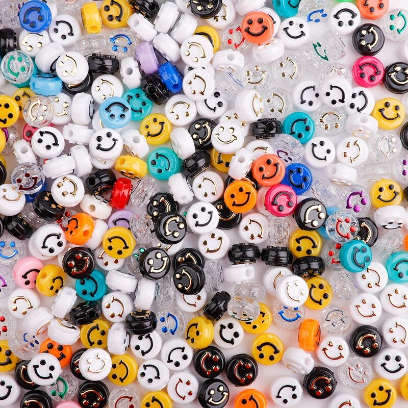 50 Pcs Manik-Manik Bahan Akrilik Ukuran 10mm Untuk Membuat Perhiasan Gelang