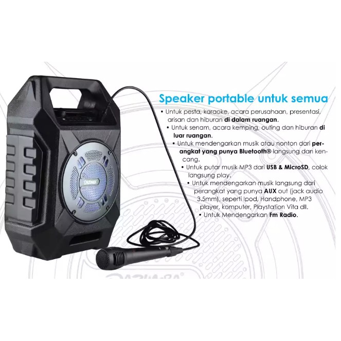 DW186 Speaker Aktif Portable Bluetooth Karaoke & Radio Dazumba DW 186
