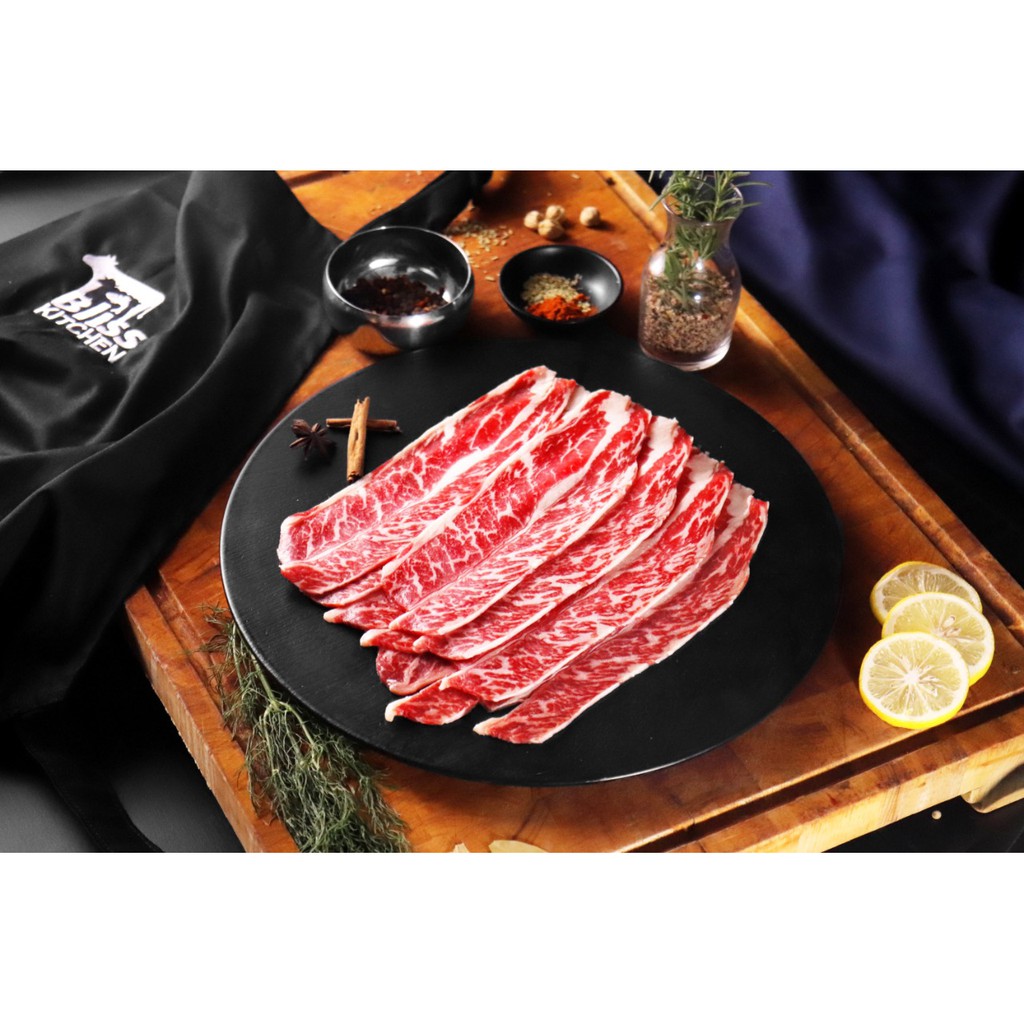 

US Boneless Short Ribs Galbi / Karubi Thin Sliced 2mm @250gr