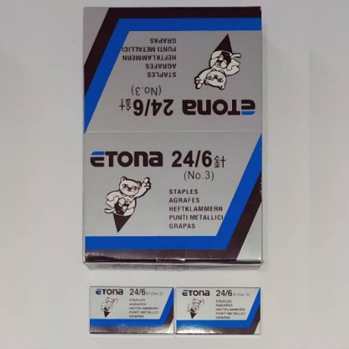 isi staples original etona dan kangaro 24/6 termuah barang bukan kw