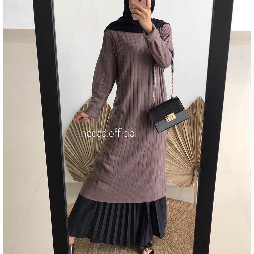 Jihan Long Tunik Rajut Premium Wanita / Atasan Tunik Wanita