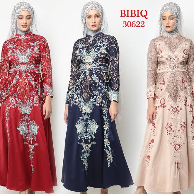 Baju Gamis Maxi Dress Gaun Pesta Muslim Bibiq  30622