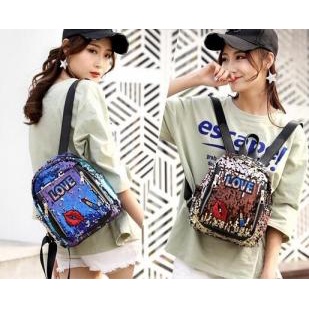 GT 1294 RISCE TAS RANSEL SEQUIN IMPORT WANITA CEWEK PEREMPUAN JAKARTA BATAM LOVE REMAJA