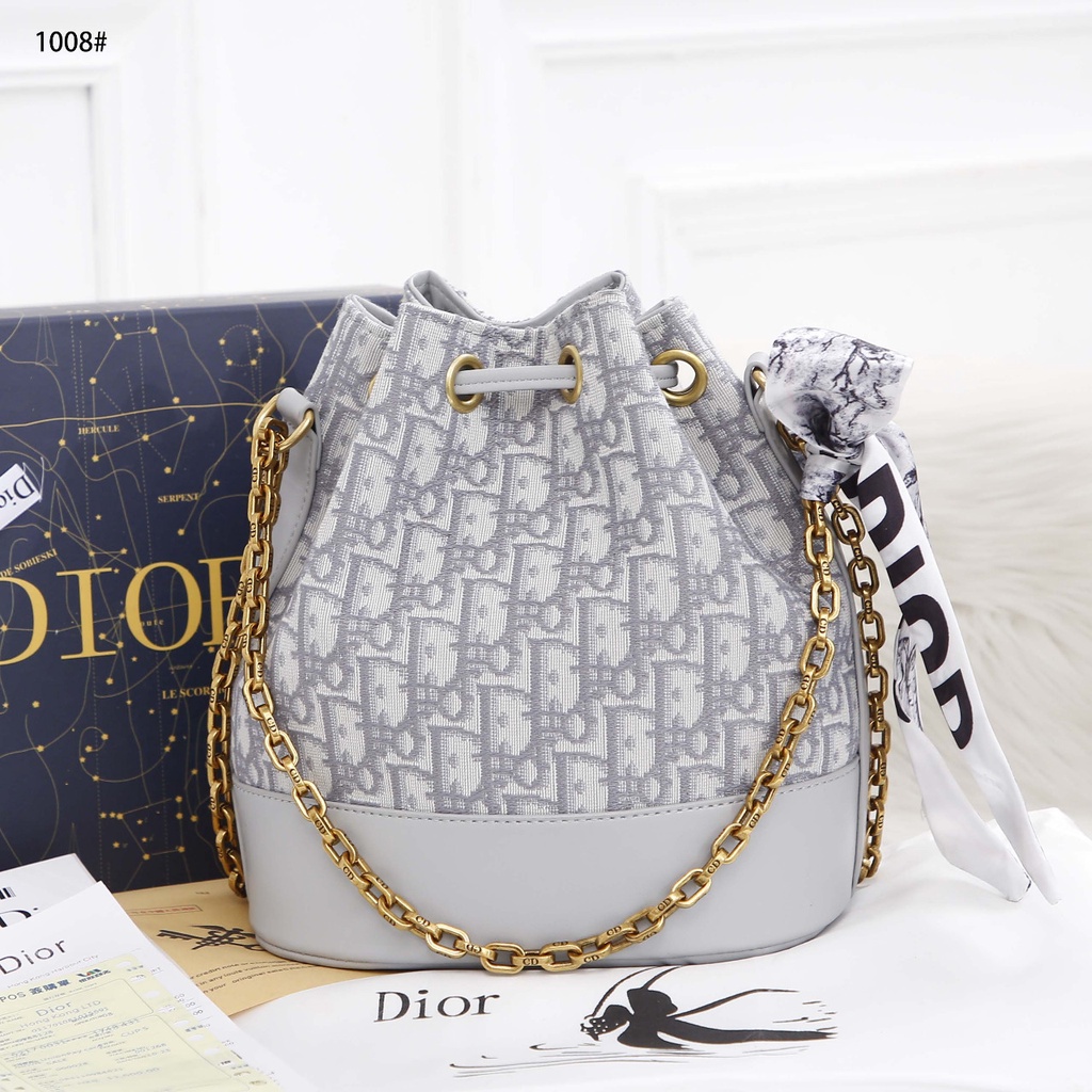 C D Drawing Bucket Bag Oblique Canvas #1008