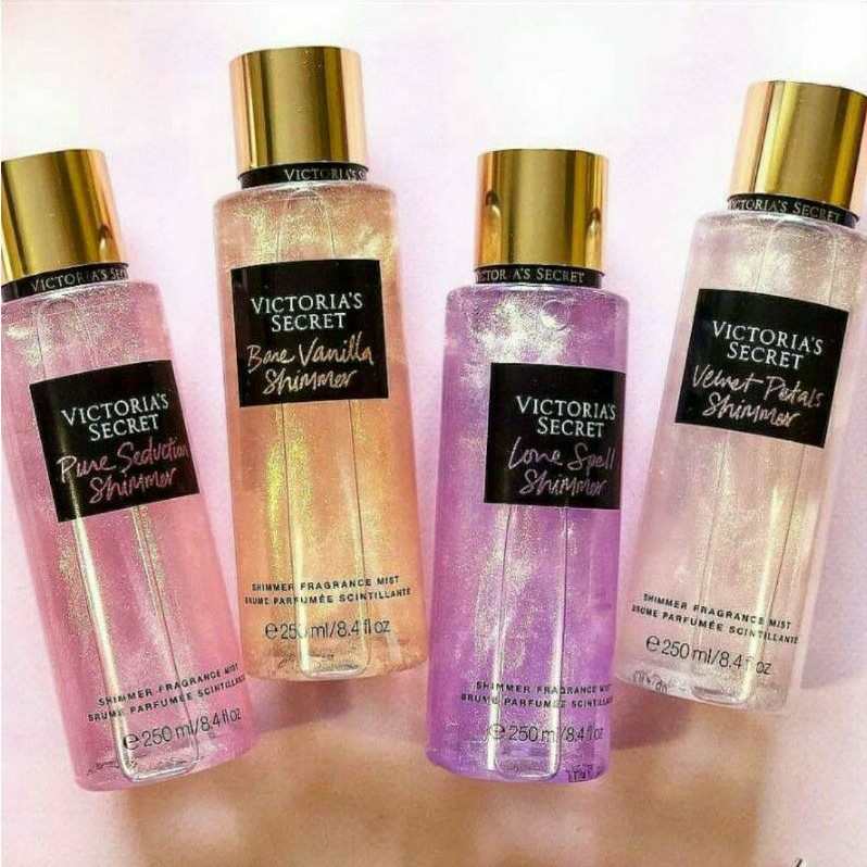 VICTORIA'S SECRET VS SHIMMER FRAGRANCE MIST 250 ML LOTION 236 ML LOVE SPELL BARE VANILLA PURE SEDUCTION COCONUT PASSION VELVET PETALS AMBER ROMANCE