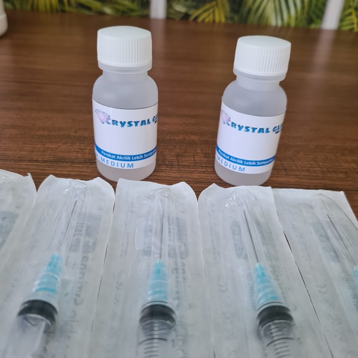 

lem akrilik kualitas medium 30ml+suntikan / lem acrylic bening type medium