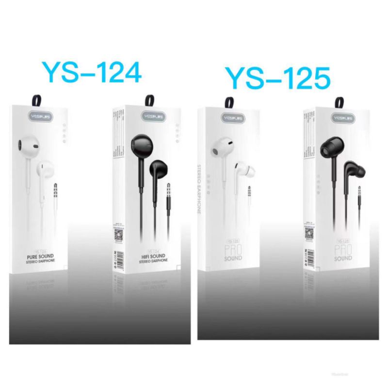 HEADSET YESPLUS YS-124 - Headset Handsfree Stereo Hitam|Putih