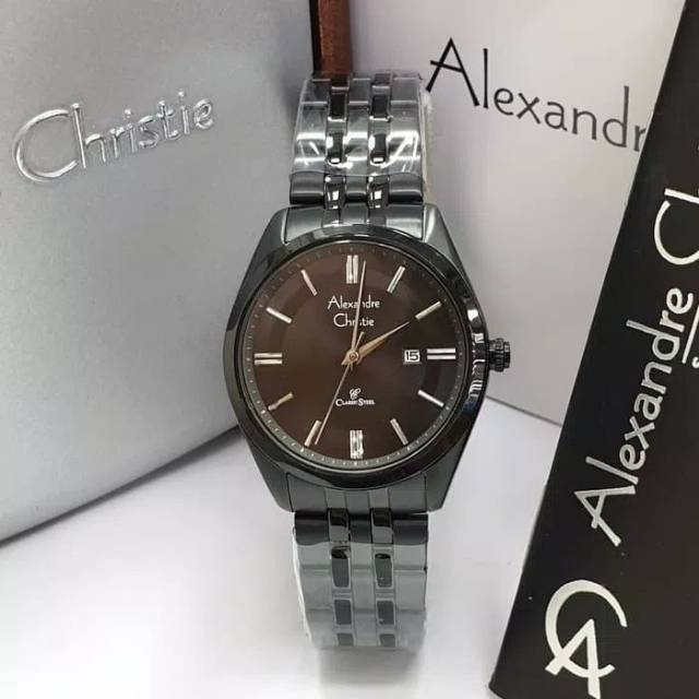Jam Tangan Wanita Alexandre Christie AC 8595 Full Black Original Garansi Resmi 1 Tahun