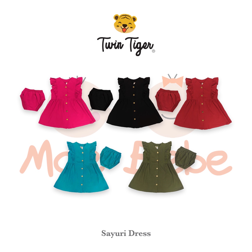 Twin Tiger Baby Sayuri Dress Plus Celana Baju Set Anak 6 - 36 Bulan