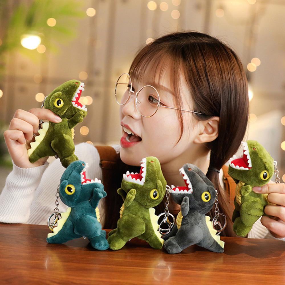 Timekey Gantungan Kunci Boneka Plush Dinosaurus Tyrannosaurus Mini 14cm A3D5