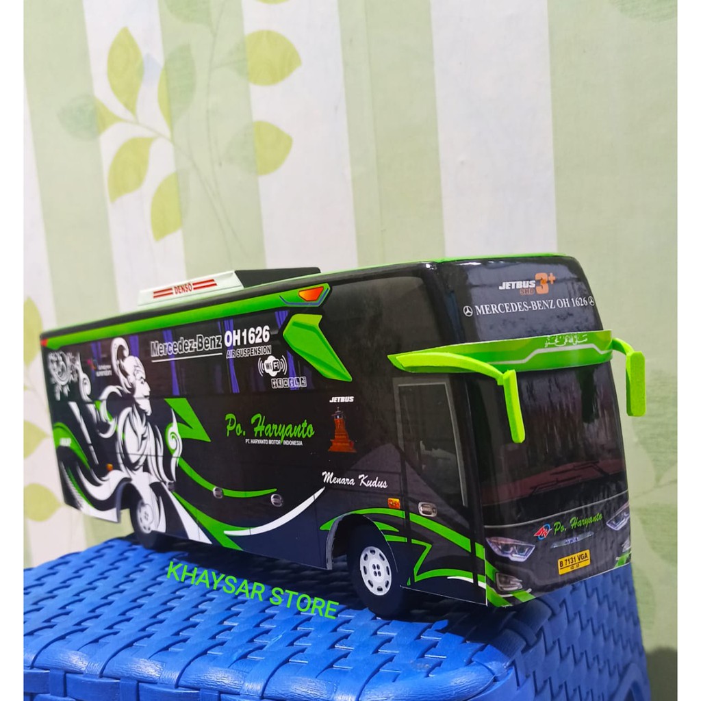 Miniatur bus bis JB3 Haryanto BIMA HIJAU