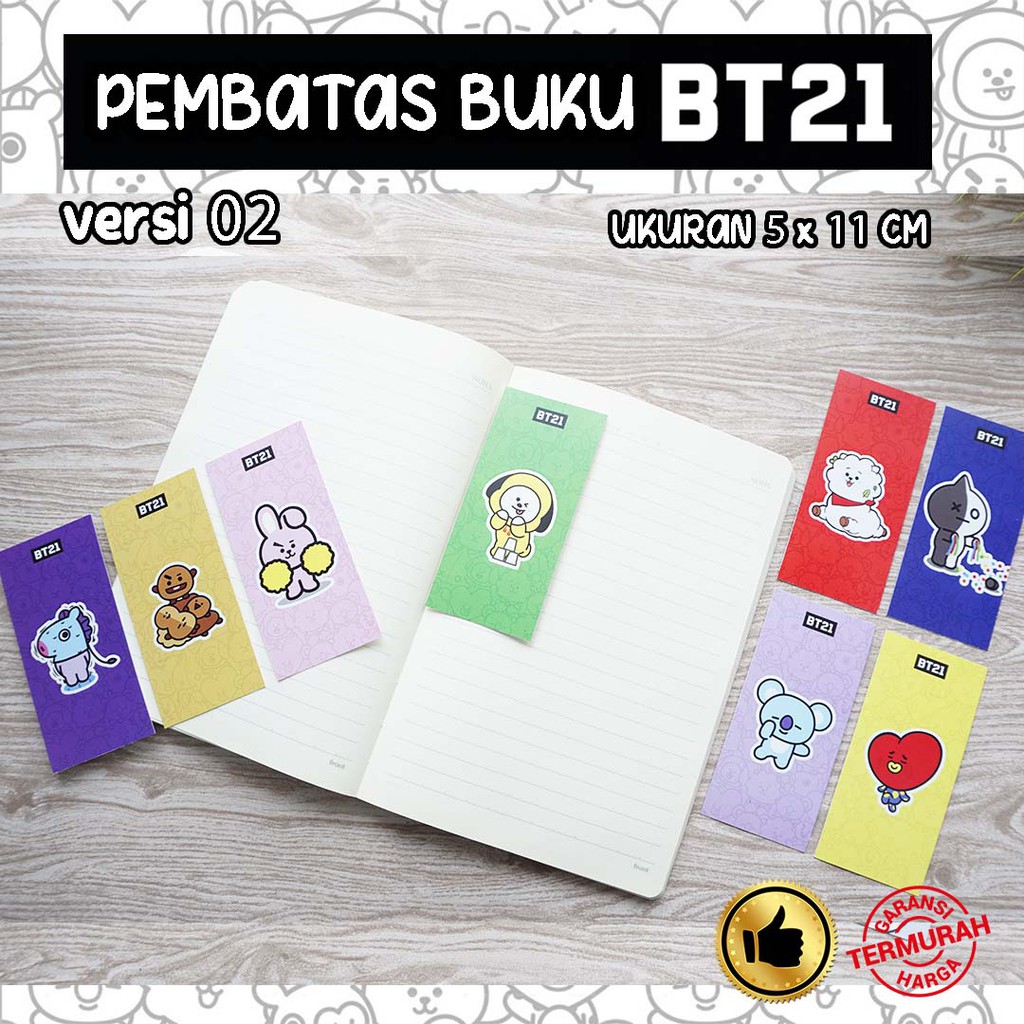 

PEMBATAS BUKU/ BOOKMARK BT21 5x11 CM (VERSI 2) / MERCHANDISE KPOP BTS