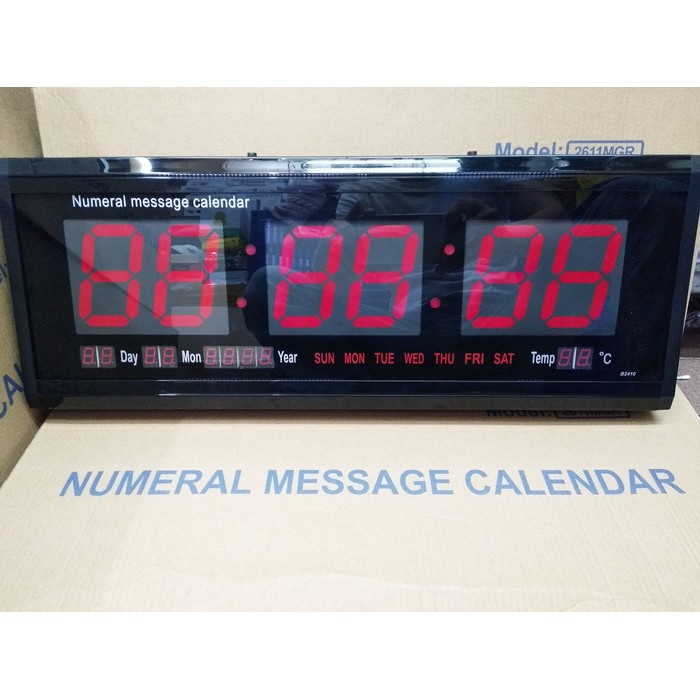 Jam Dinding Digital LED Clock 2410 Red