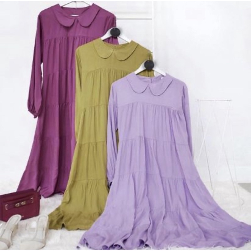 DRESS OLIVIA/ DRESS WANITA MUASLIM LENGAN PANJANG