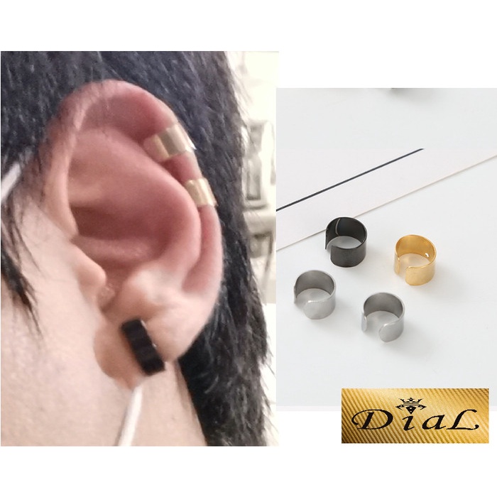 Anting ear cuff jepit pria wanita Cartilage tanpa TINDIK daun telinga stainless boyband korea kpop