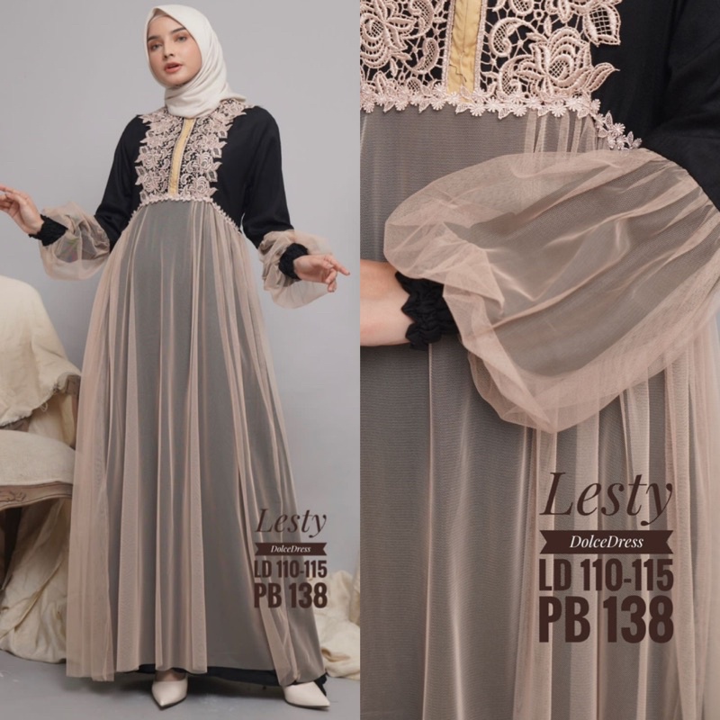 Daster Arab Dolce LESTY Gamis Rayon Maxi Dress