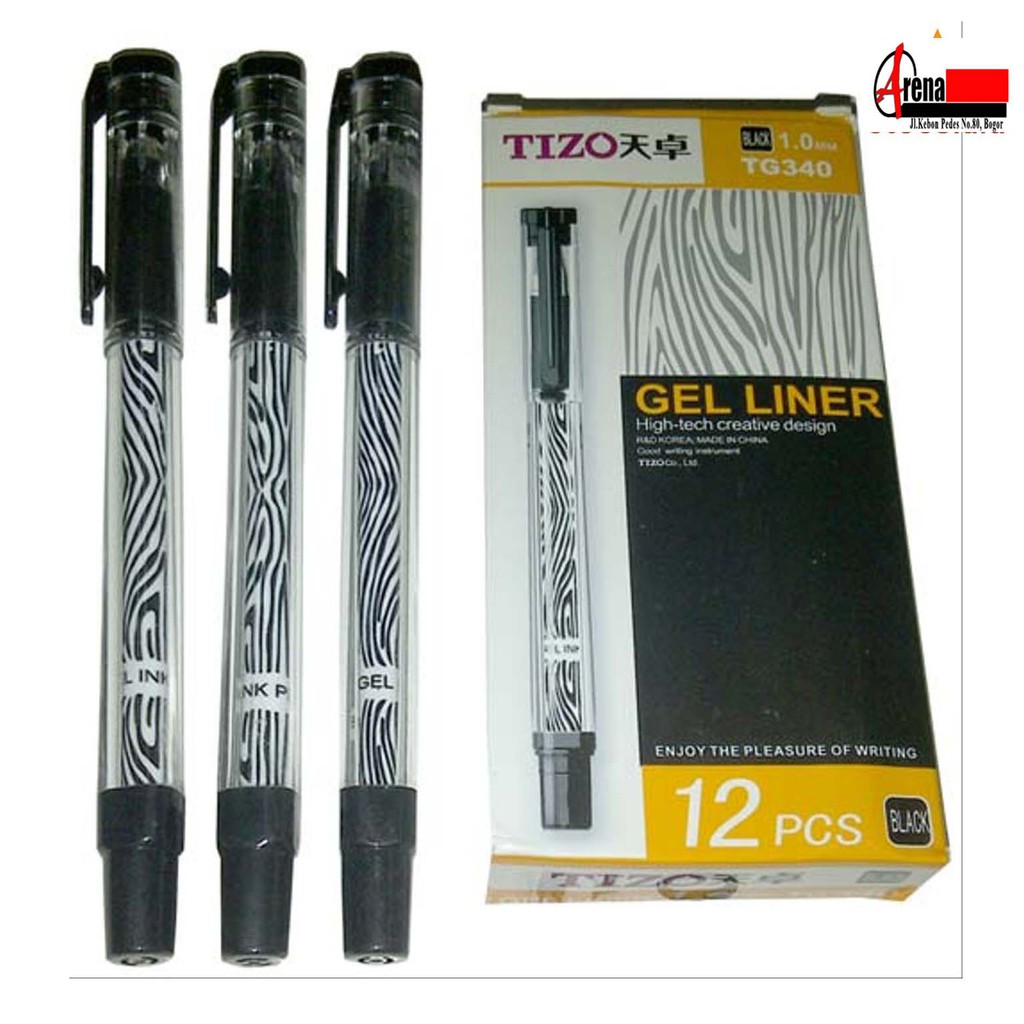

Pulpen Gell TIZO TG340 - 1.0 mm Hitam/biru