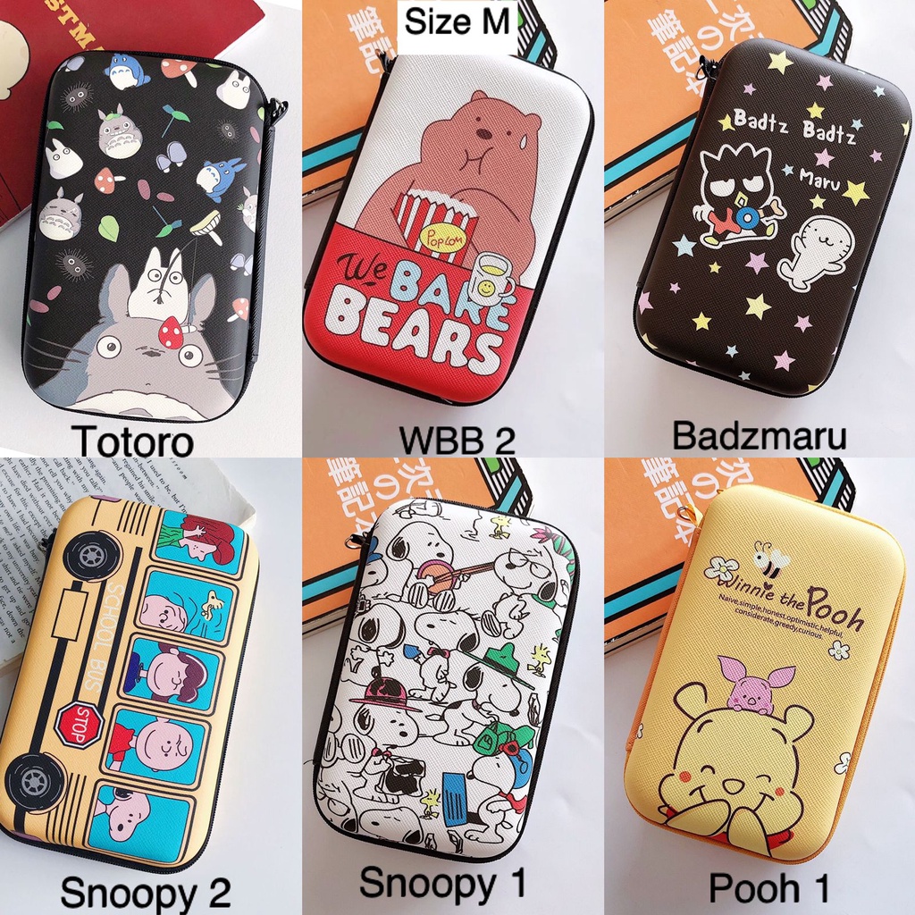 Pouch serbaguna hardcase / pouch handphone powerbank size M