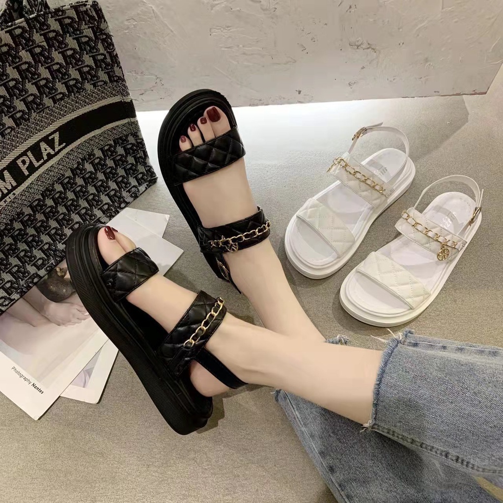 TBIG [COD] Size 35 - 40 Sandal Tali Wanita Import SACHIE Korea Style Santai Wanita Remaja Wedges